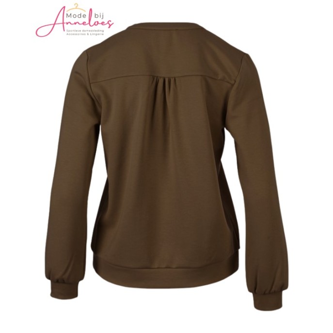 Enjoy Sweater Chicago opdruk Donker Bruin